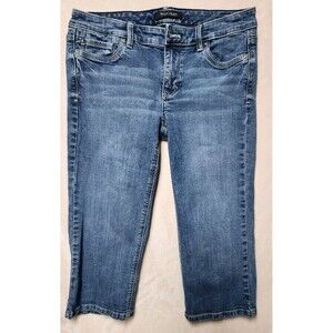 White House Black Market Pedal Pusher Cropped Blue Jeans Size 4 Junior /Women's